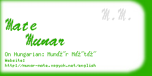 mate munar business card